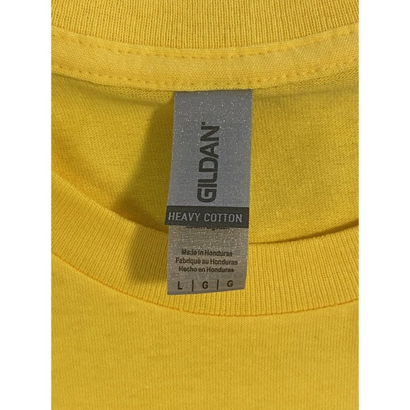 Disc Golf Shirt HYZER Vinyl Custom Logo L Graphic T-Shirt YELLOW - Picture 4 of 5